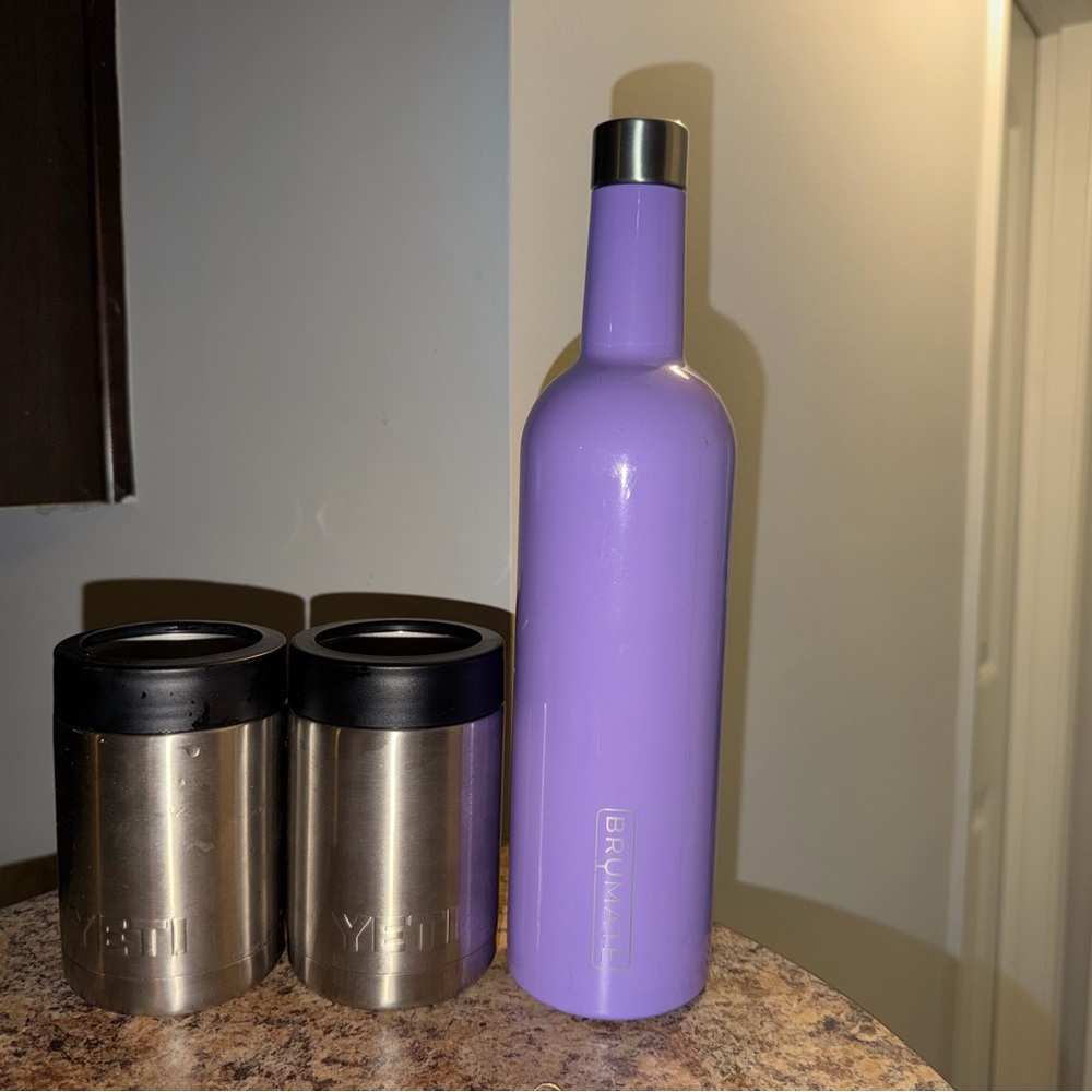 Yeti Lavender Insulated Wine Bottle with Stainless Accents